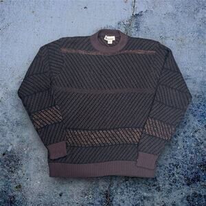 Vintage Palermo Men's Geometric Knit Sweater Pullover XL Multicolor Crew Neck